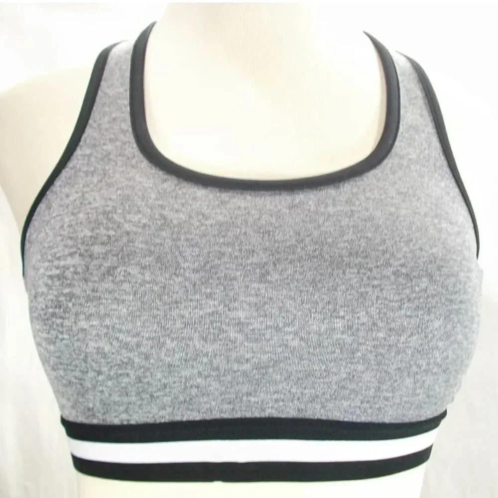 Bongo Junior's Cropped Athletic Tank Top Wire Free Sports Bra MEDIUM Gray New wi